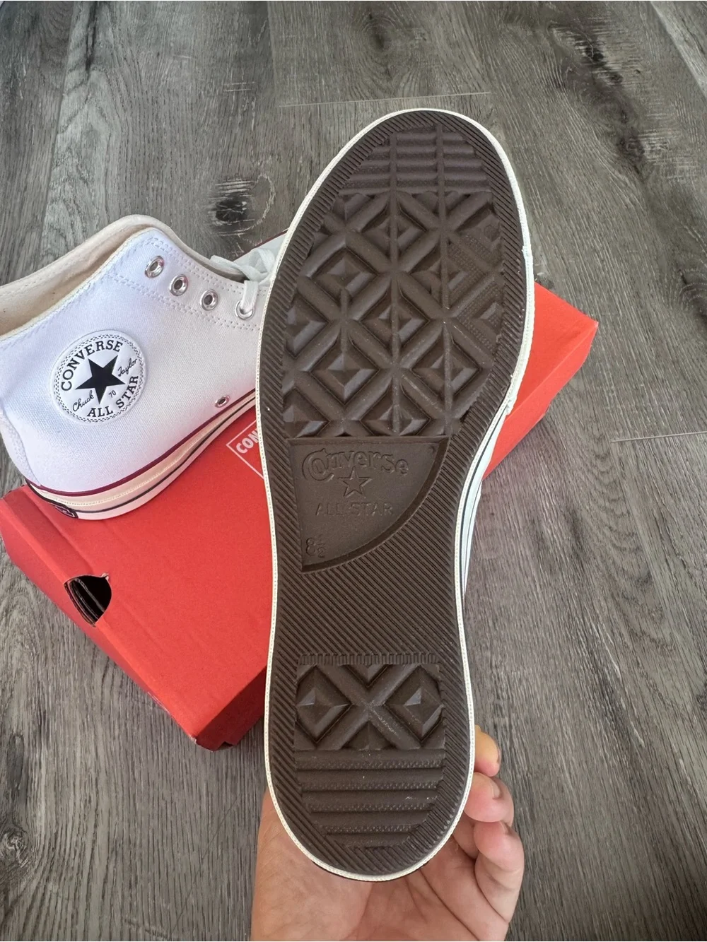 Men 8.5 Women 10.5 - Converse Chuck 70 Canvas High Top White Garnet Egret Ivory